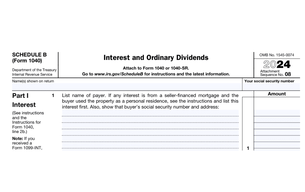 Schedule B form 1040