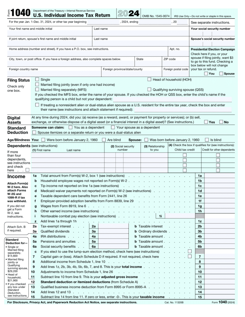 Form 1040 for expats